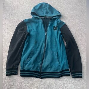Zoo York Teal and Black Men’s Zip-up Hoodie